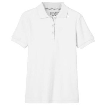 Educated Uniforms Girls 4-20 Short Sleeve Pique Polo Shirt